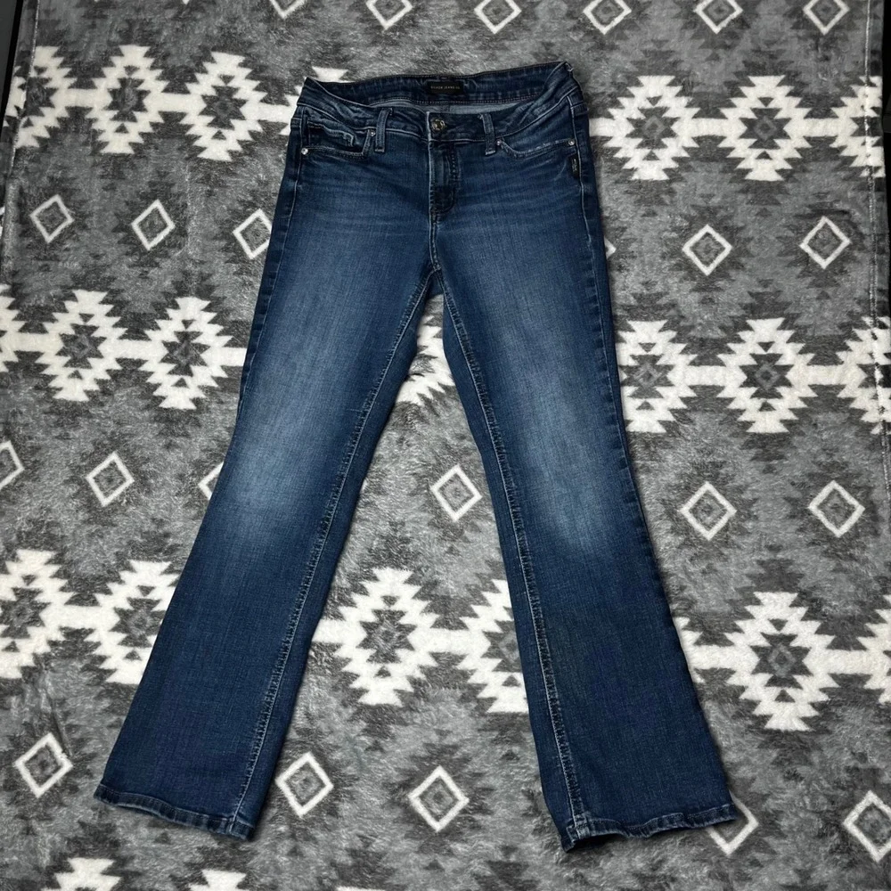 Silver Jeans Co Elyse Slim Bootcut Jeans Dark Wash Blue W28 L31 L03601EAE366